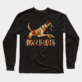 Belgian Malinois - Mosaic Art Long Sleeve T-Shirt